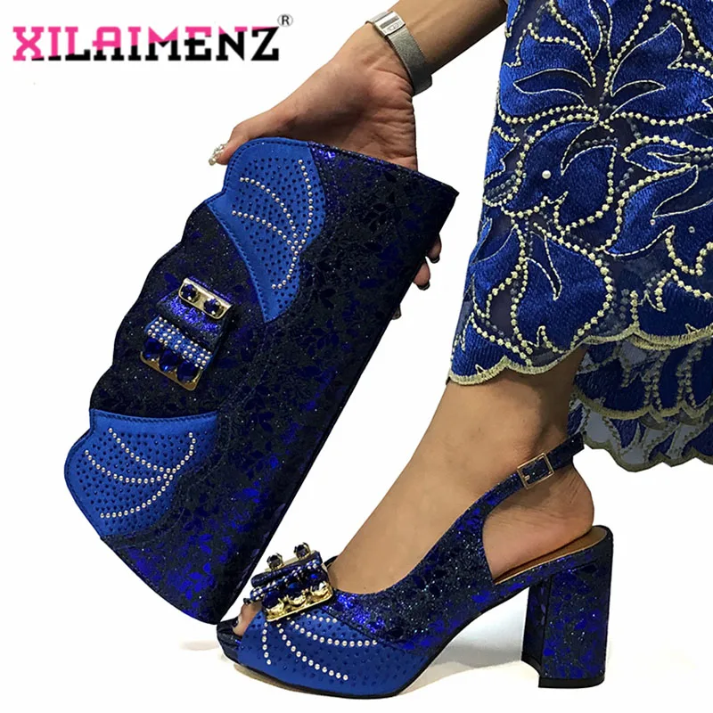 blue shoes and bag for wedding