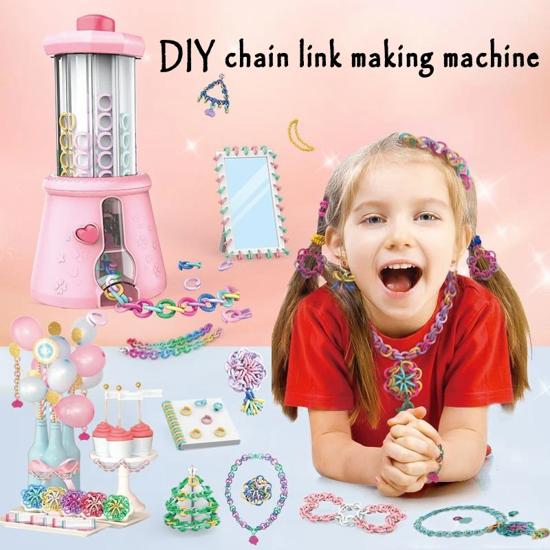 Girls DIY Bracelet Maker DIY Knitting Machine Necklace Chain Bracelet Ring  Maker String Beads Toy Game for Girl Kid SCVD