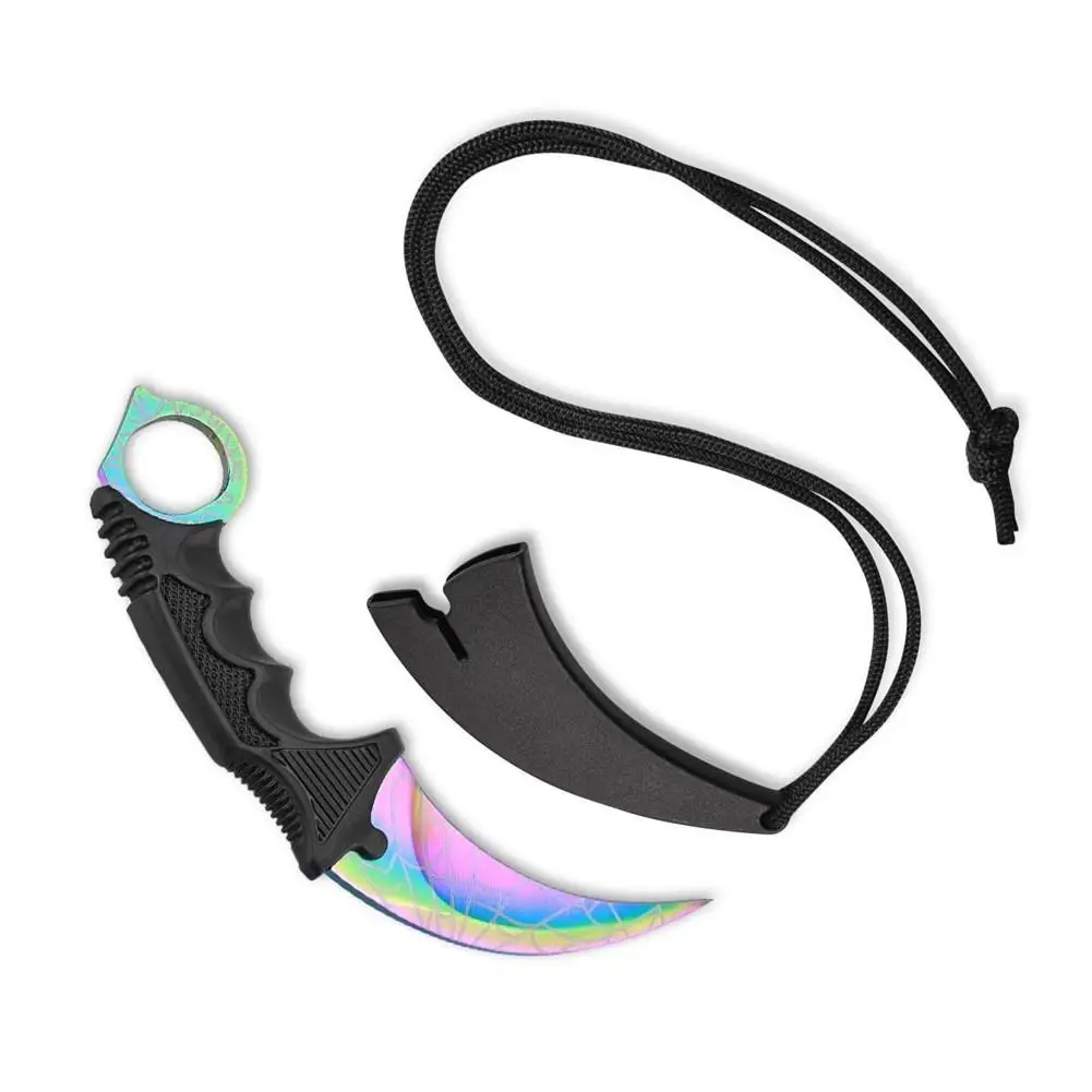 MeterMall открытый Karambit нож с фиксированным лезвием CS Counter Strike Тактический коготь нож с оболочкой и шнуром для кемпинга охоты