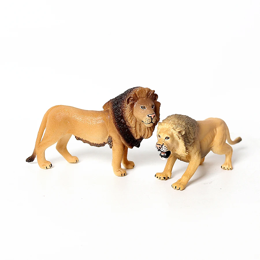 リアルな野生動物の歯のあるトラ、ライオン、ユキヒョウ動物フィギュア