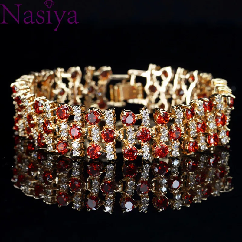 

Trendy AAA Zircon Bracelet for Women Girls Luxury Elegant Braslet Gold Color Chain Bracelet&Bangles Jewelry Gift