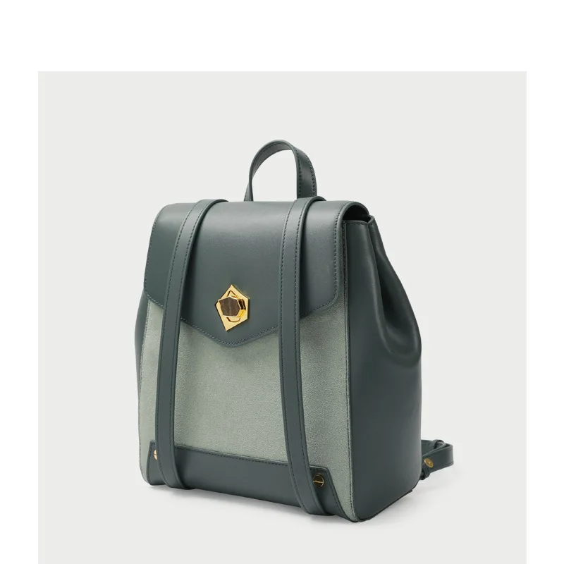 

2019 New Women Fashion Leather Stitching Large Capacity Backpack Multifunction Travel Bag for Office Daily