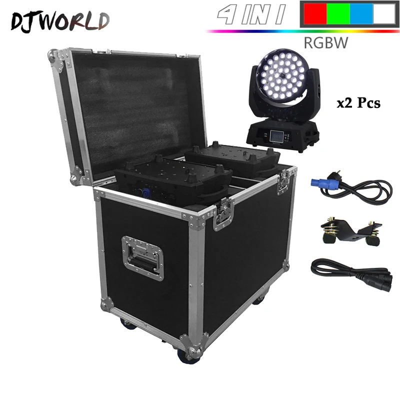 DJworld светодиодный светильник 36x18 Вт 36x12 Вт с движущейся головкой с DMX512 сценическим эффектом, оборудование, светильник ing DJ, дискотека, вечерние, музыкальный светильник s - Color: Flight Case 36x12w