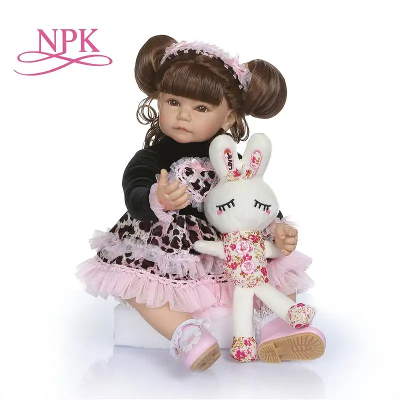 

NPK 50CM long curly hair princess toddler girl doll soft silicone doll realista reborn toys for children brinquedos Adora