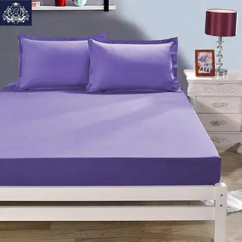 

2017 New Arrival Solid Color Fitted Bed Sheet With Elastic Brushed Microfiber Fabric Queen Size Fitted Sheet with Pillowcase
