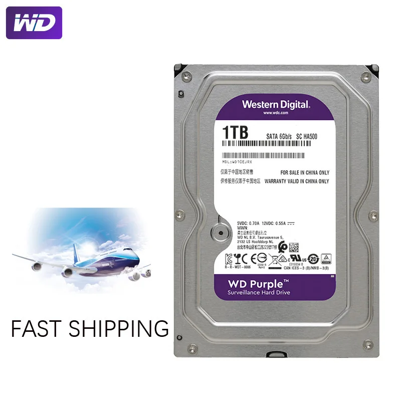 Диск Жесткий WD PURPLE для системы видеонаблюдения 1 ТБ SATA III 64 м 3 5 дюйма| |
