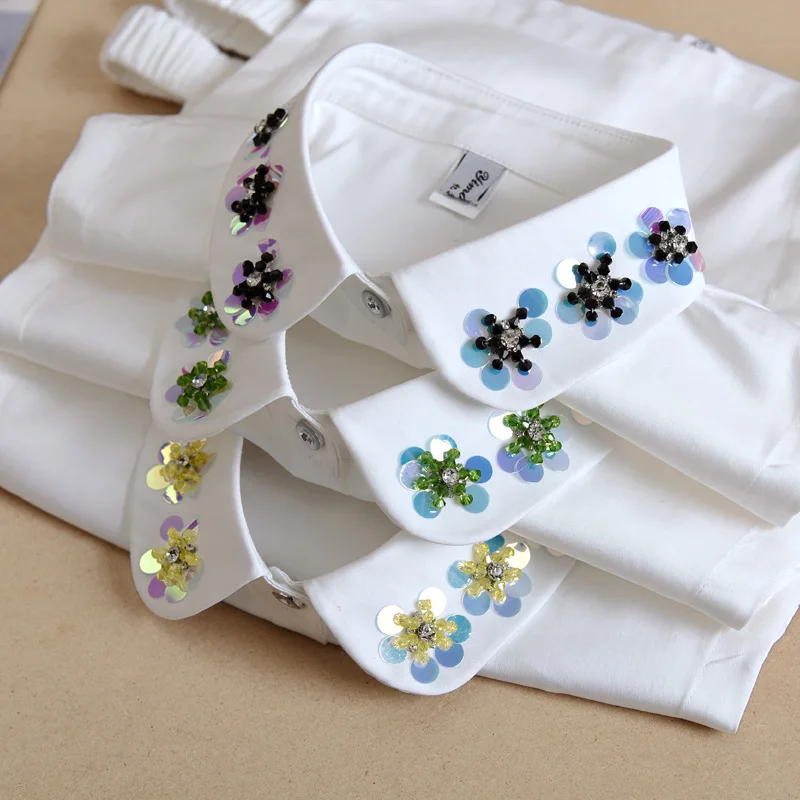 

Women Fake Collars Kraagje Nep Crop Tops Accessories Ladies White Lapel Shirt Blouse False Collars Female Detachable Collar