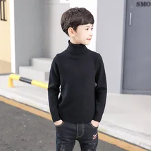 Зимний стиль; плотные Топы; модная универсальная рубашка в Корейском стиле с высоким воротником для мальчиков; свитер; коллекция года; детская одежда; сезон зима