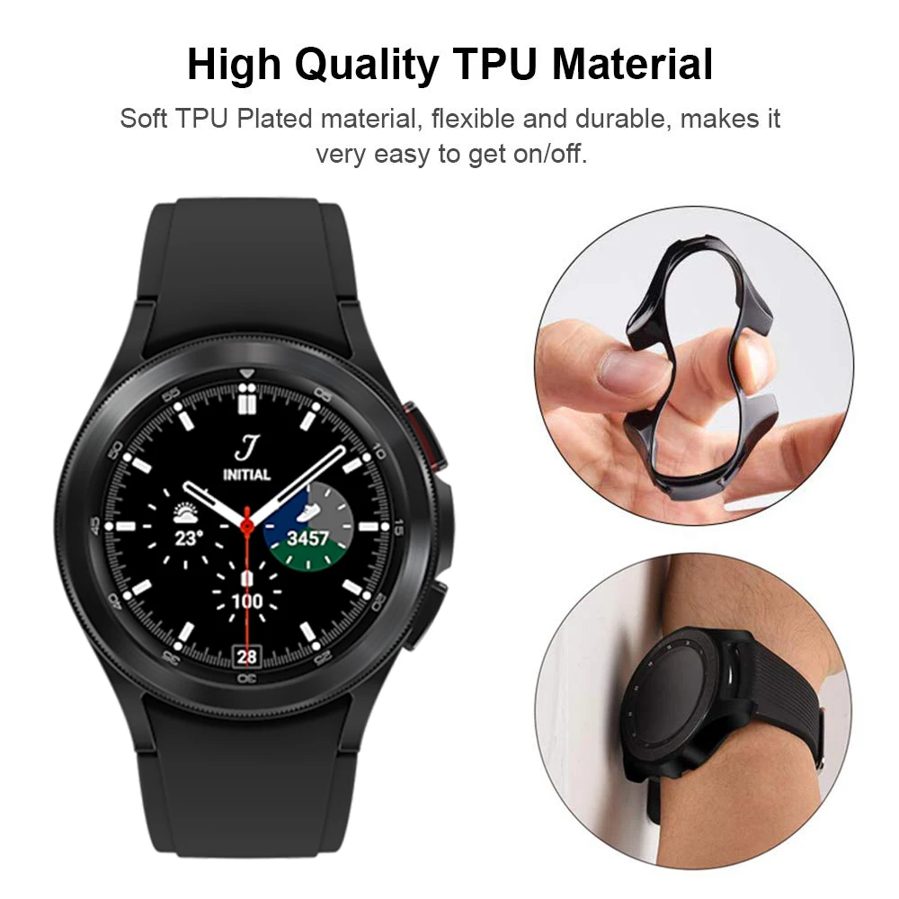 Case for samsung Galaxy watch 4 40mm 44mm classic 46mm 42mm TPU Plated all-around Screen protector cover bumper Accessories