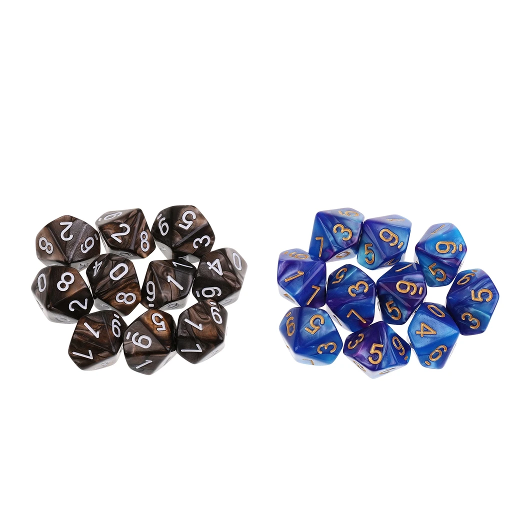 20 штук 10-кости D10 многогранные кубики для Подземелья и Драконы RPG