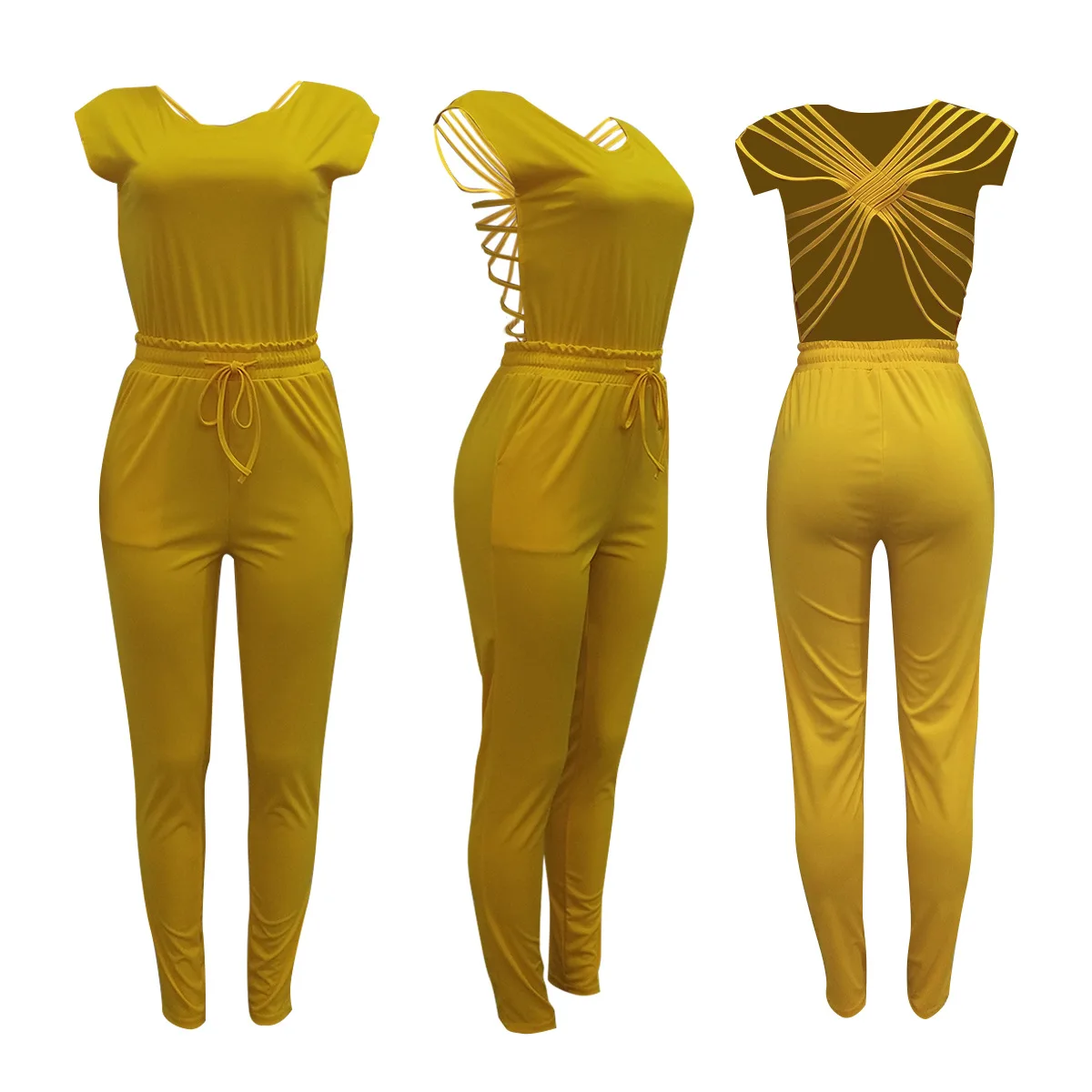 European and American women's fashion casual halter strap jumpsuit