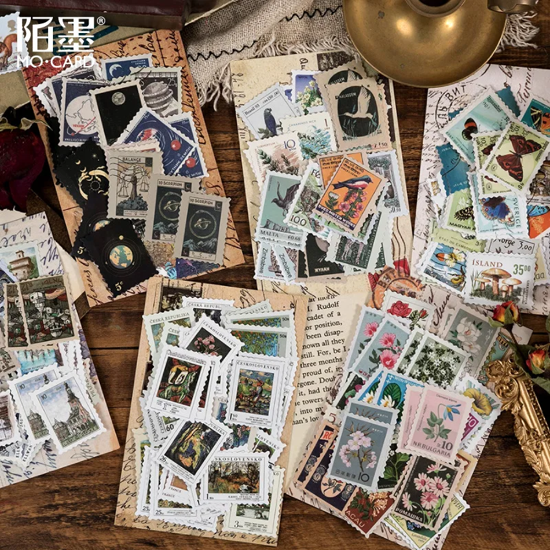 

46 pcs/pack Retro Philatelic Museum Series Decorative Stickers Scrapbooking Stick Label Diary Album stationery Stamp Sticker