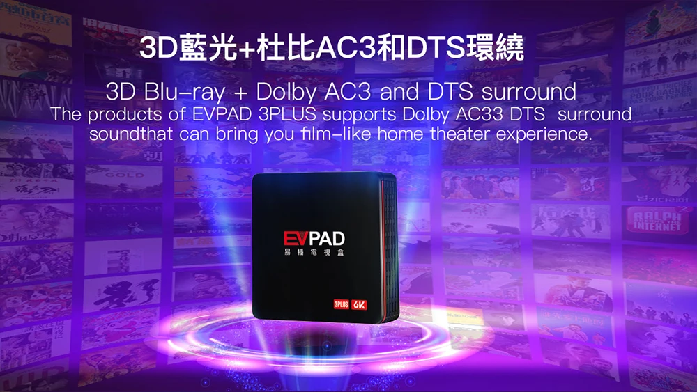 Evpad 3 PLUS Evpad 3 PLUS 2G+ 32G Android tv Box с Индонезией, Hk, TW, Корея, Япония, индийский, SG, малайский, CN, взрослые 600+ живые каналы