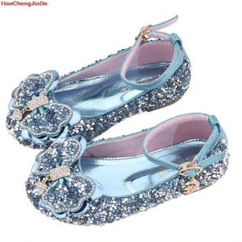 

Girls Flat-heeled shoes new sequins Spring shoes small girls princess students performance bow shoes pink, purple