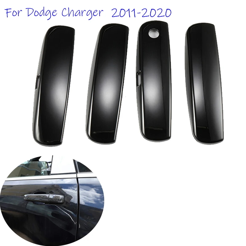 

Car Exterior Outside Door Handle Trim Cover Gloss Black/Carbon Fiber Door Handle Decorate Stickers For Dodge Charger 2011~2021
