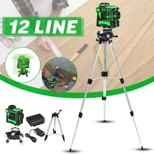 3D самонивелирующийся лазерный уровень 12 линий зеленый светильник 360 горизонтальный и вертикальный крест супер мощный зеленый лазерный луч Новинка