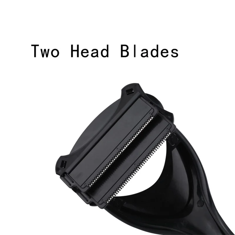 GUIJHUI Men Two Head Blade Back Hair Shaver Trimmer Body Leg Razor Long Handle Removal Razors 5