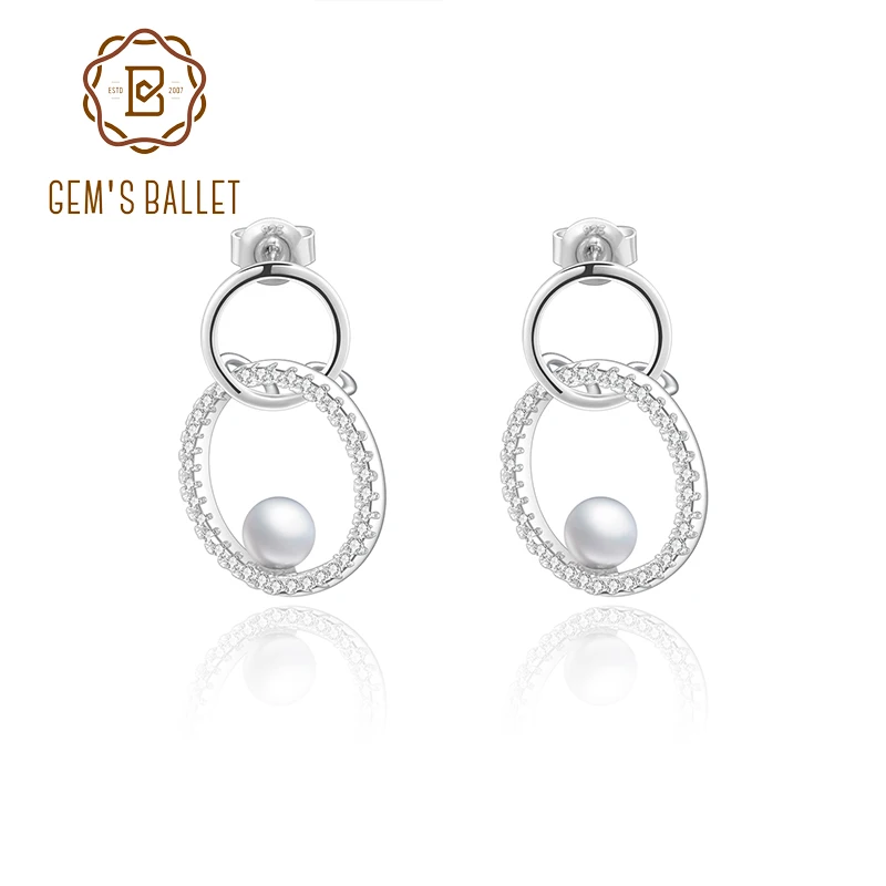 Женские серьги с двойным жемчугом GEM'S из стерлингового серебра 925 пробы