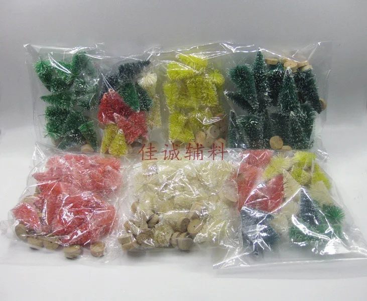 

PVC Box Small Christmas Tree Gift Blue-Green White Gold Pines Mini Christmas Tree Desktop Ornaments Bag