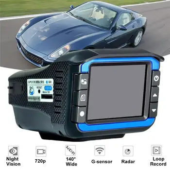 

Car DVR Cyclic Recording 2-in-1 2 Inch HD 720P Car DVR Camera Radars Detector Video Recorder Dash Cam Russia Car anti