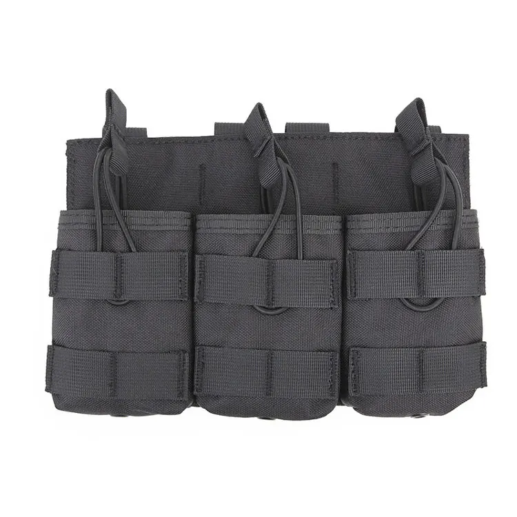 Открытый картриджный мешочек тактический Molle подсумок двухслойный тройной пейнтбольное оборудование Охотничьи Аксессуары Универсальная сумка - Цвет: Black