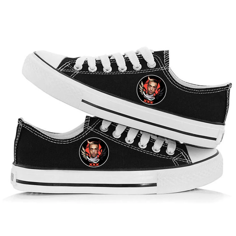 Hip Hop Xxxtentacion Printing Short Canvas Shoes Causal Leisure Shoes