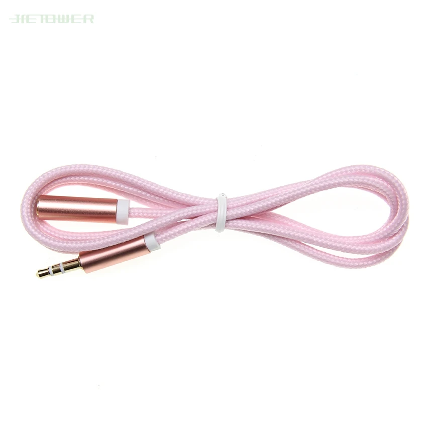 300pcs lot 3 5mm Jack male TO 3 5mm Female braid Aux Extension Cable Audio Cable Headphone Extension Cable Cord for Computer