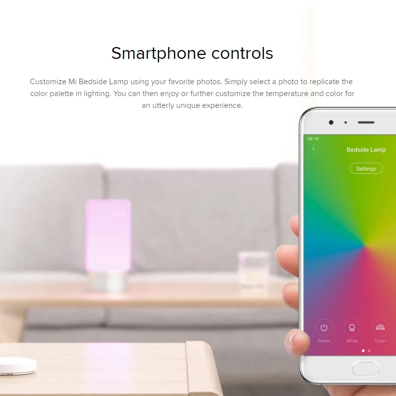  Xiaomi Mijia Mi Bedside Lamp 1 Table Desk Smart Control Indoor Light 16 Million RGB Bluetooth Wifi 
