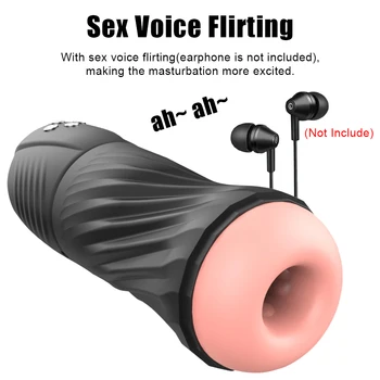 Male Masturbator Voice Flirting Sucking Vibrator Soft Male Masturbation Cup Penis Glans Massager 12+6 Modes Sex Toys For Men 3