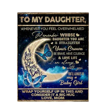

To My Daughter From Mom-To The Moon And Back Quilt Durable Comfortable for Home Durable Reusable TB