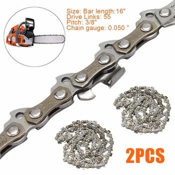 

2pcs Chainsaw chains 16" 3/8" Chainsaw Saw Chain Blade Wood Caving Saw Replacement Part Accessories