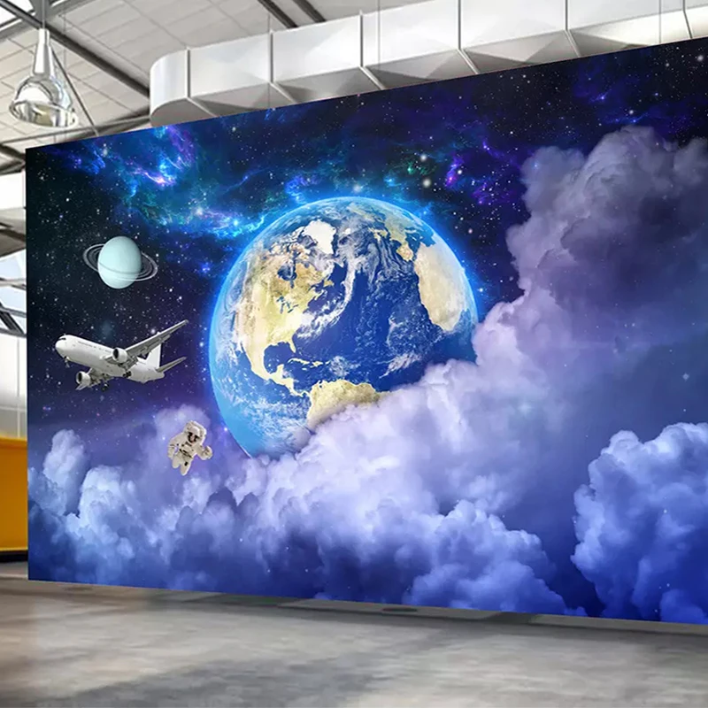 

Drop Shipping Custom Mural Wall Paper Earth Creative Starry Universe Galaxy Planet Background Photo Wallpaper Art Wall Painting