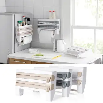 

Storage Rack Cling Film Wall-Mount Paper Towel Holder Plastic Kitchen Organizer Preservative Dispense Kitchen Supply Useful