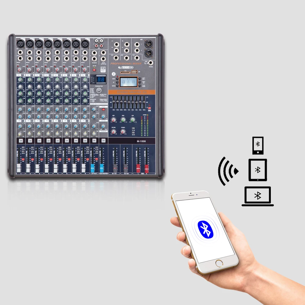 Audio Mixer Professional Audio Mixer Bluetooth 8 Channels 16/ 24Channels DJ Mixer Console For Conference Meeting Stage Line Array Speaker