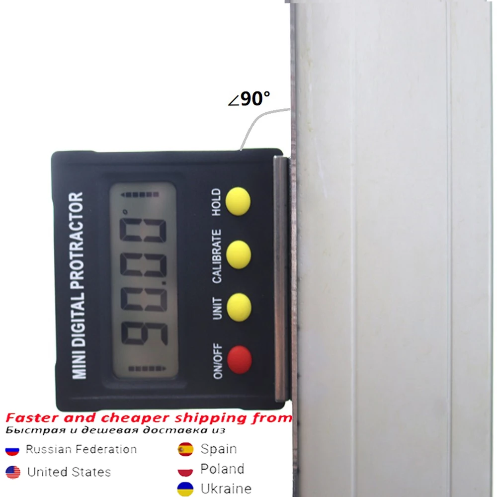 RZ MT2010 Digital Inclinometer Electronic Protractor Tilt Angle Level Box Vertical Magnetic Measuring Tools Angle Gauge Meter