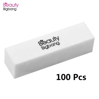 

100Pcs BEAUTYBIGBANG Sanding Sponge Nails File Buffer Block For UV Gel DIY Nail Art Manicure Pedicure White Nail Buffers Tools
