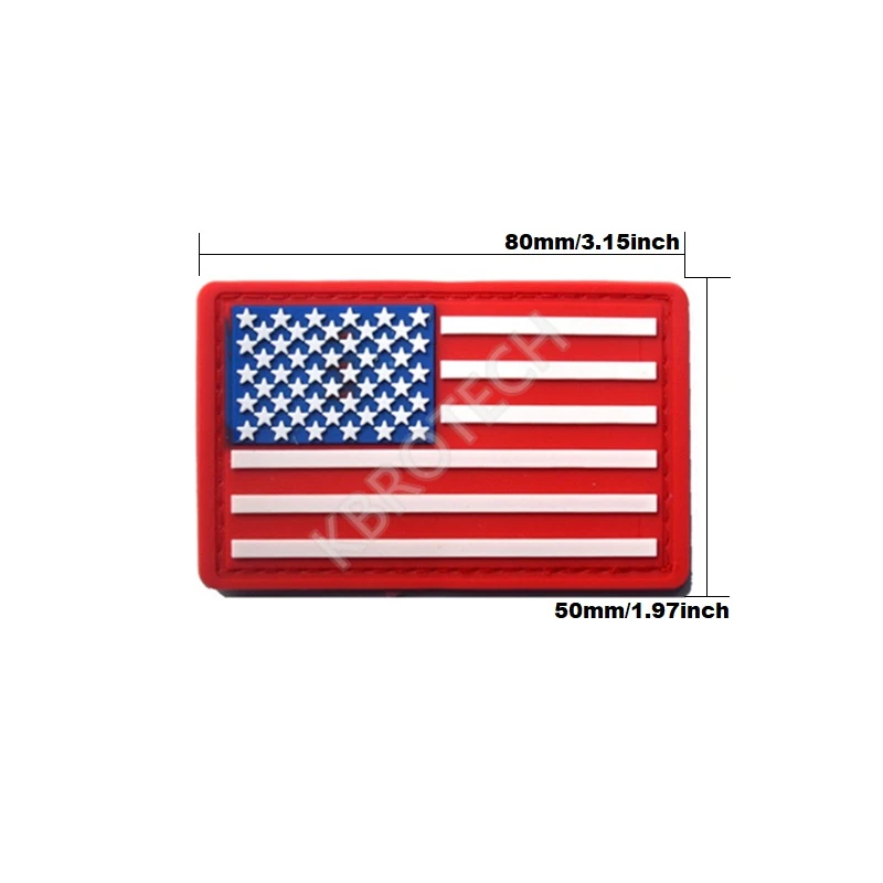 Американский национальный флаг ПВХ патч падение резиновая нашивка Военная Тактическая повязка на руку знак плеча эпоксидная наклейка - Цвет: Red Edge