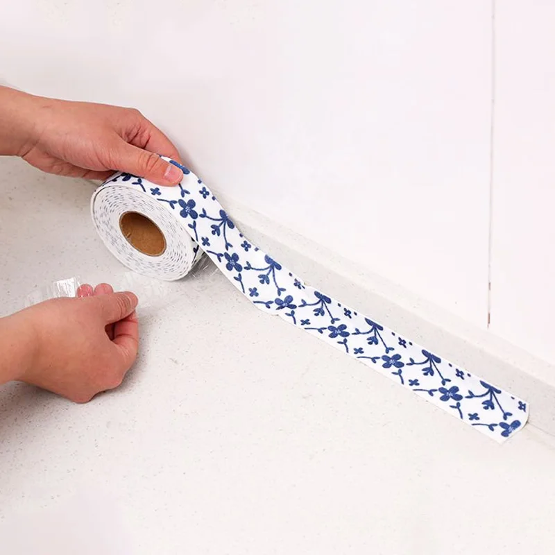 Kitchen Self Adhesive Caulking Tape Sealing Strip Flexible Waterproof Water Absorption Sticker For Bathroom, Tub, Sink 1 - Цвет: XE1064E