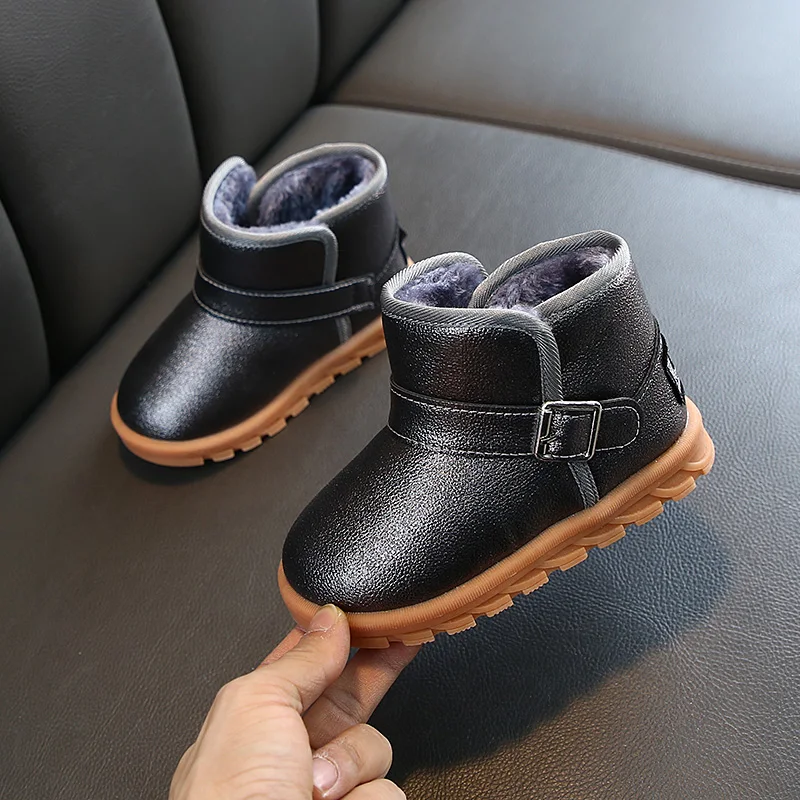 Children Boots Snow Shoes In Winter Warm Short Boots Kids Boys girls Non-slip Snow Boots Soft Plus Velve SYY077