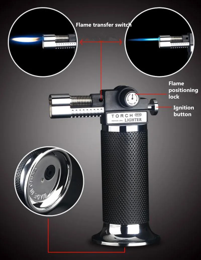 Сигарная ветрозащитная зажигалка, два пламени, зажигалка, фонарь, турбо зажигалка, пистолет-распылитель, сварочный пистолет, зажигалка для барбекю, газовая зажигалка, прикуриватели