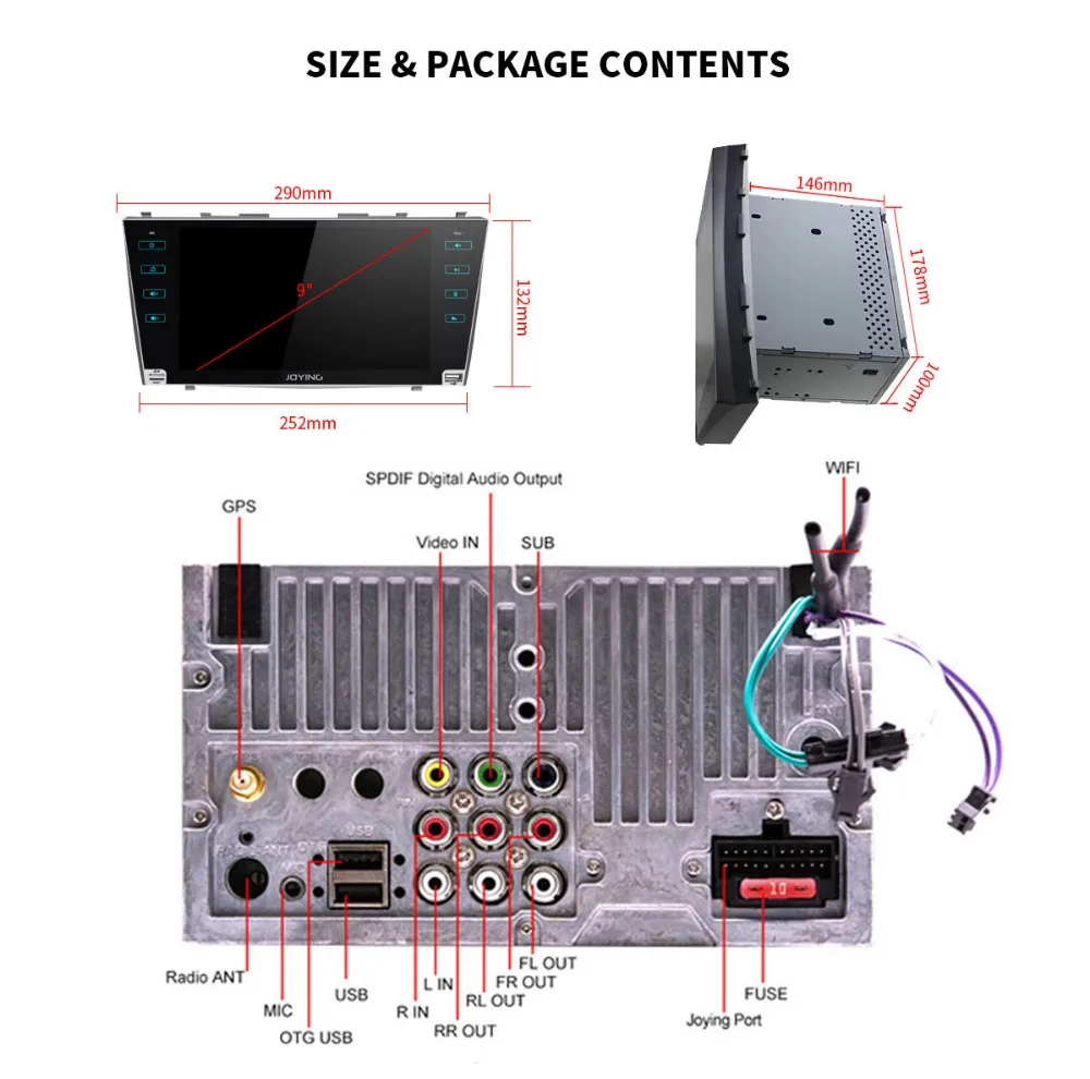 Sale JOYING 2 din Android 8.1 Car GPS radio Stereo touch screen Bluetooth Autoradio No DVD for Toyota Camry/Aurion 2007 2008 to 2011 17