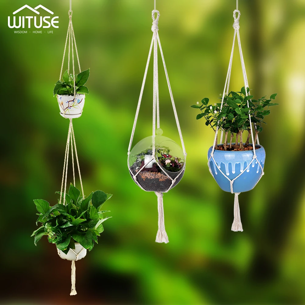 

Handmade Baskets macrame for Indoor wall Vintage Decor flower/pot Rope Baskets plant hanger Planter Various Holder Garde Hanging