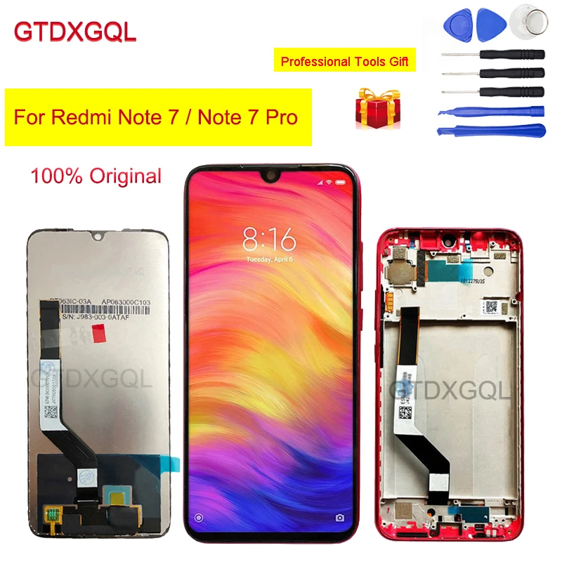 ЖК-дисплей 6 3 &quotдля Xiaomi Redmi Note 7 M1901F7G сенсорный экран с дигитайзером в сборе для Note7