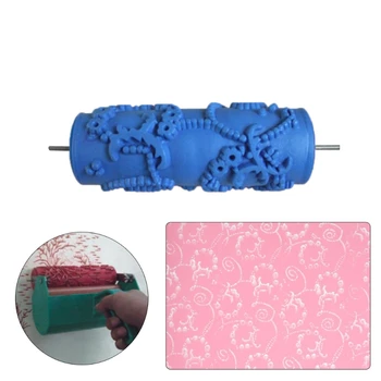

5" Embossed Paint Roller Sleeve Wall Texture Stencil Brush Pattern Decor 070Y