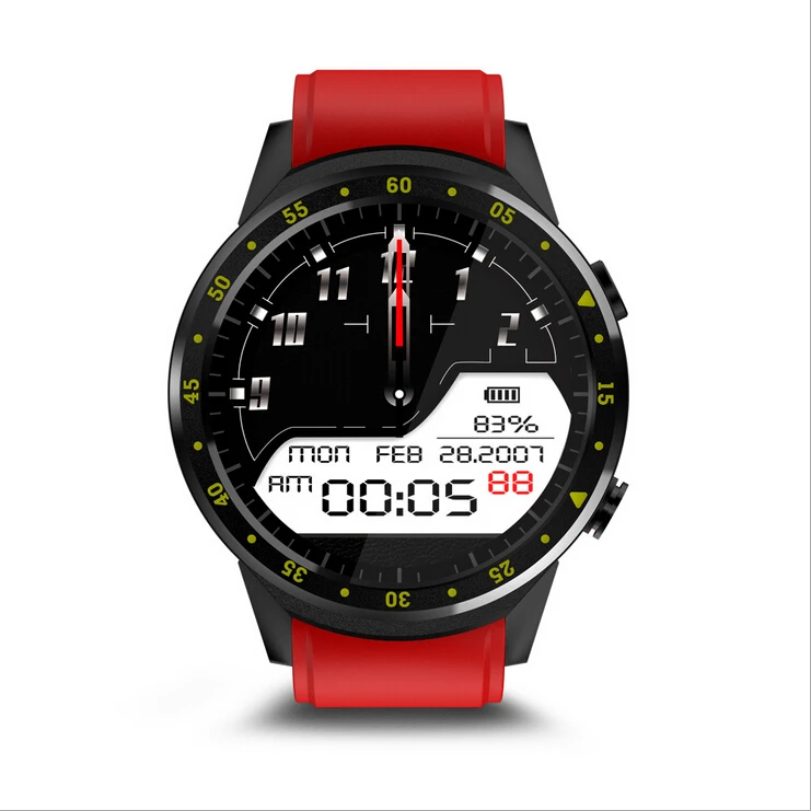 Bluetooth Smartwatch камера gps компас позиционирование мониторинг сердечного ритма высота давление Открытый телефон смарт часы - Цвет: Красный