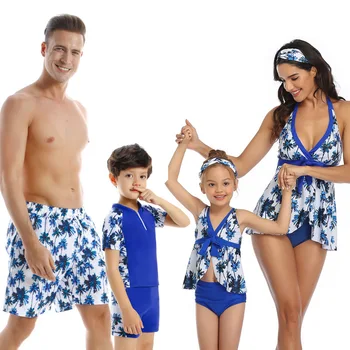 

Summer Family Matching Outfits Swimwear Mother Daughter Kids Swimsuit Bikini Bathing Suit Father Son Shorts Swimwear Clothes
