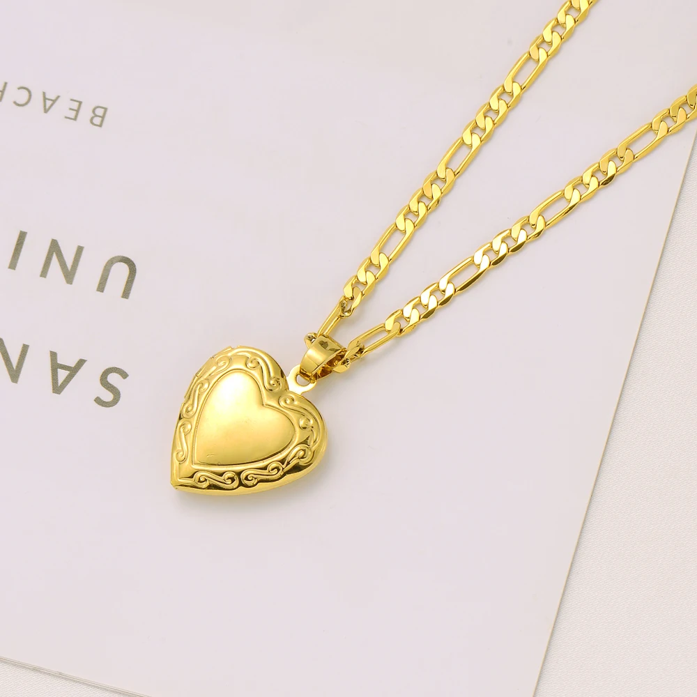 Womens Heart Pendant Italian Figaro 