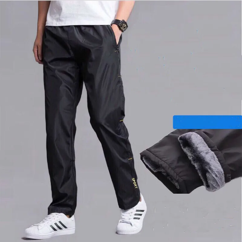 Men's Sweatpant Trousers Autumn Winter Plus Velvet Warm Pant Or Summer Quick-drying Loose Straight Wear-resistant Thin Pant Men