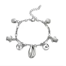 Европа и Америка японский и Южнокорейский стиль Универсальный Морская звезда раковина черепаха волны кулон ракушка мода ножной браслет кисточки