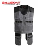 Bauskydd High Quality Men Male Female Outdoor Workwear Mens Work Vests Multifunction Tool Multi Pockets Vests Blue/Grey 4